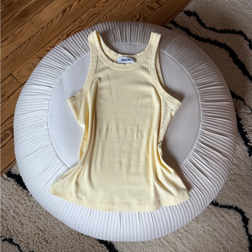 Danielle Guizio Full Length Cotton Tank Top in Honey Butter